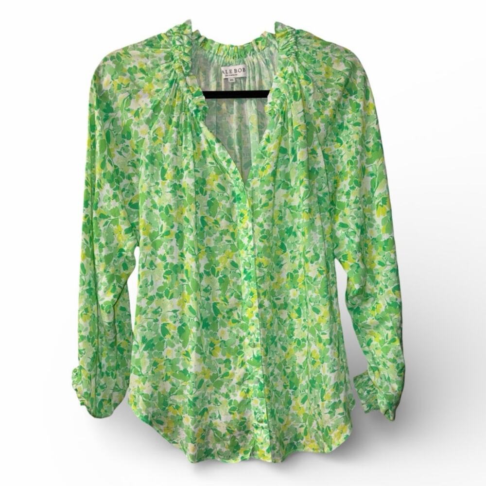 Hale Bob Green Clover Blouse size XS